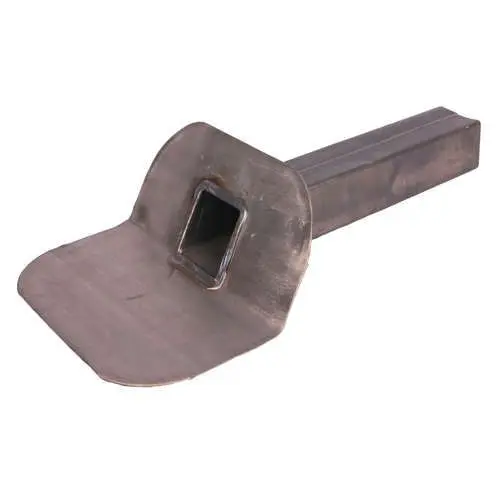 Loden dakwaterafvoer 6x8cm, 45° uitloop 30 cm 