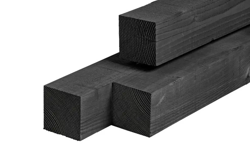 Douglas 150x150mm (140x140mm) geschaafd, zwart geïmpregneerd 