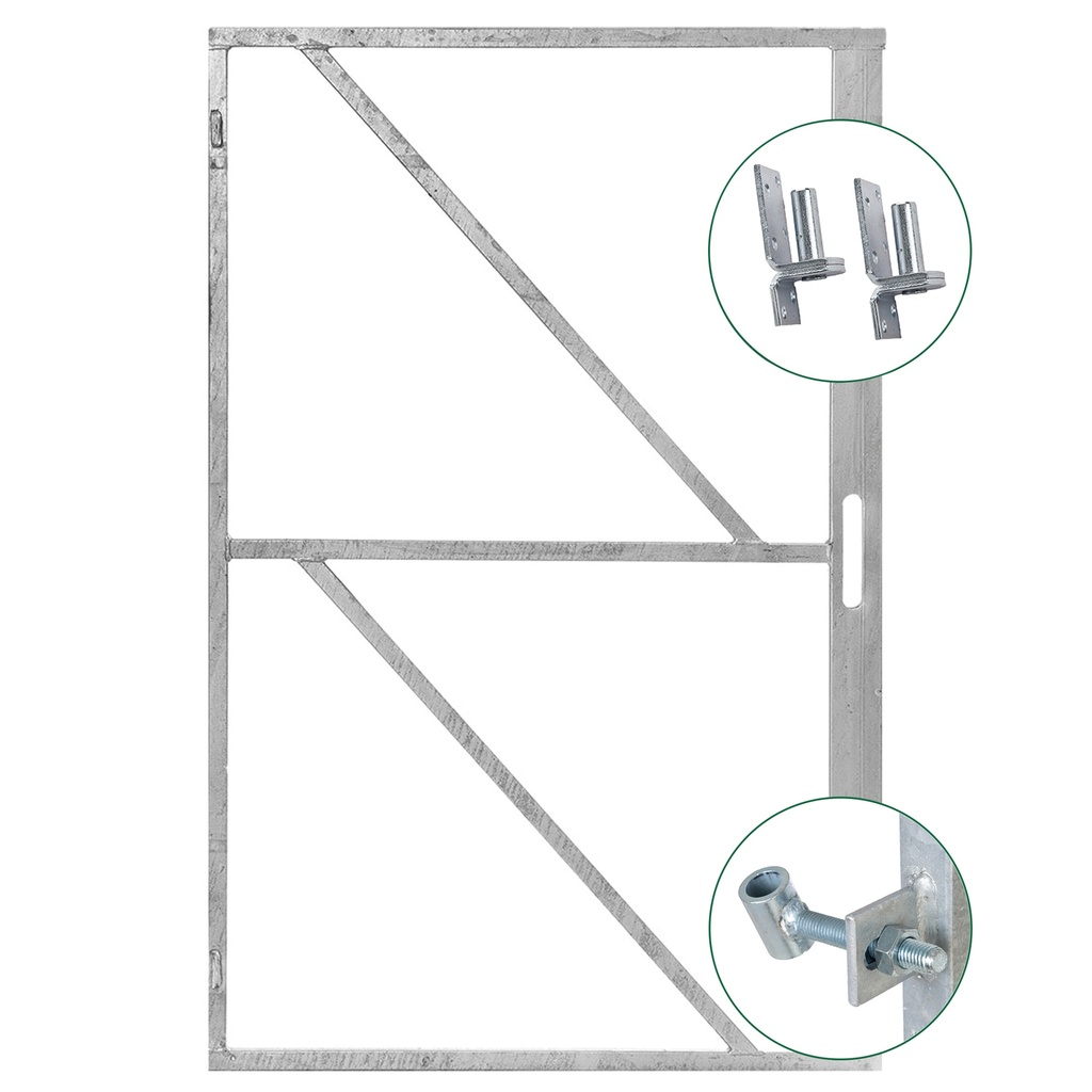 [HK001523] IJzeren deurframe met slotkastuitsparing (155 cm)