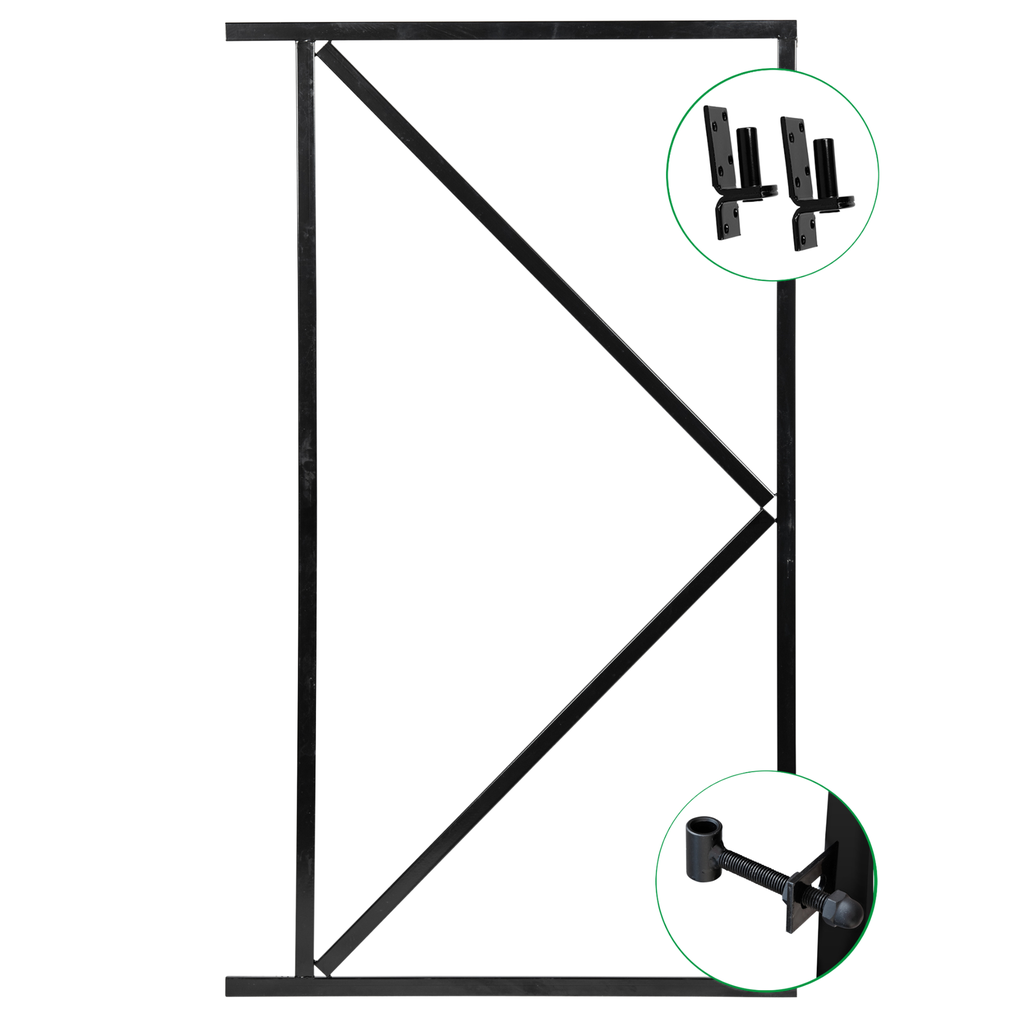 [HK001525] IJzeren deurframe zwart (90 cm)
