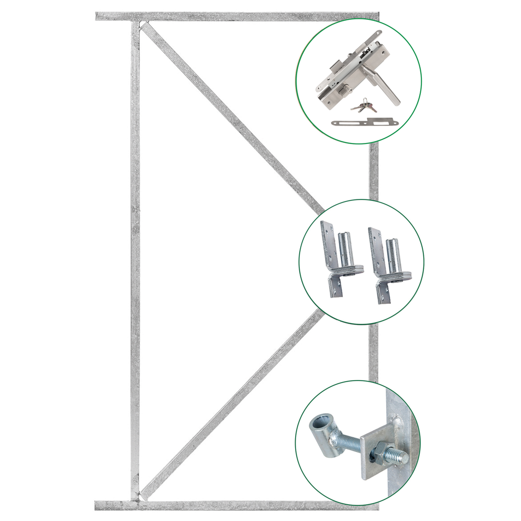 [HK001528] Ijzeren deurframeset compleet (90 cm)
