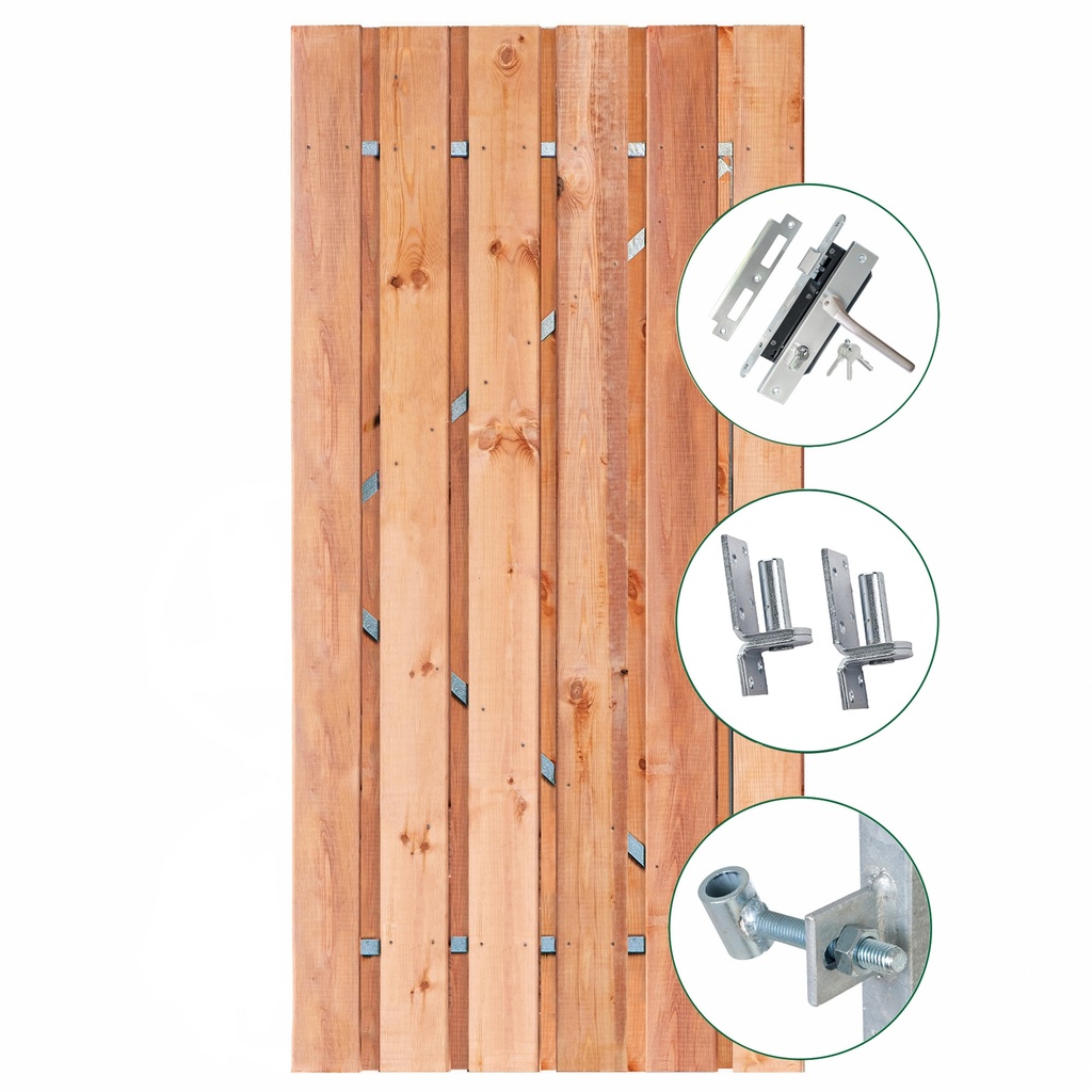 [HK001551] Red Class Wood tuindeur privacy (90 cm)