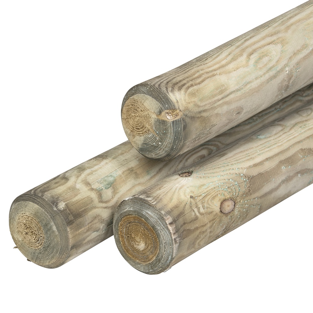 [HK001562] Rondgefreesde paal grenen groen geïmpregneerd, gekruind Ø10,0 (300 cm)