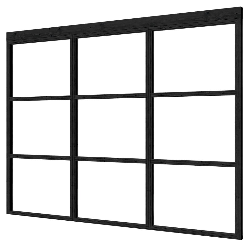 Vaste glaswand 3-delig