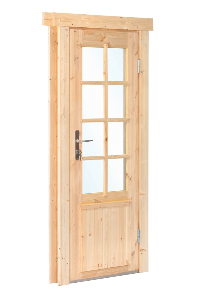 [HK001638] Deur enkel met raam DL11 rechtsdraaiend, vuren 90,5 x 196 cm