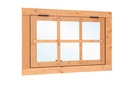 Douglas uitzetraam 6-ruits B900xH700mm (buitenwerkse maat) incl. 2 soorten roedes, RVS raambeslag, tochtrubber
