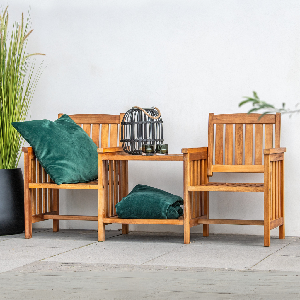 [HK001678] Hardhouten loveseat Premium