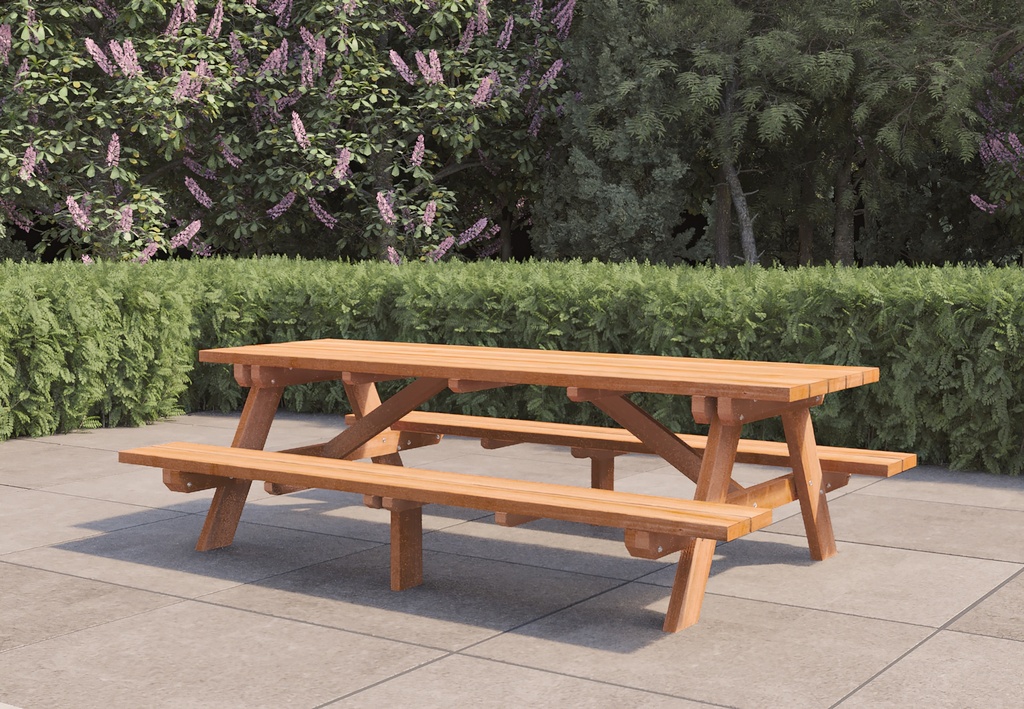 [HK001682] Hardhouten picknicktafel Giant