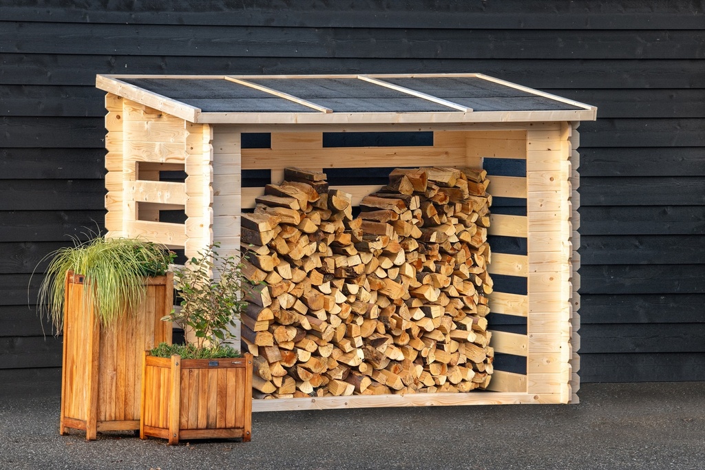 [HK001720] Openhaardhout berging Brandr onbehandeld vuren 19 mm incl. dakleer
