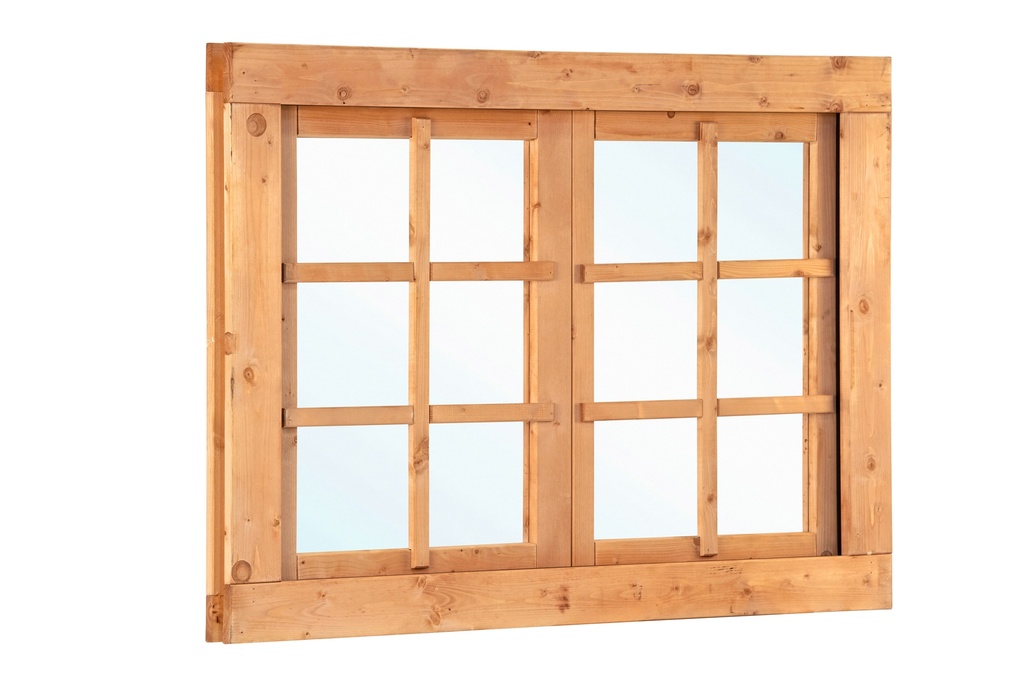 [HK001751] Red Class Wood uitzetraam, 6-ruits, dubbel Uitzetraam B1252 x H900 mm buitenmaat