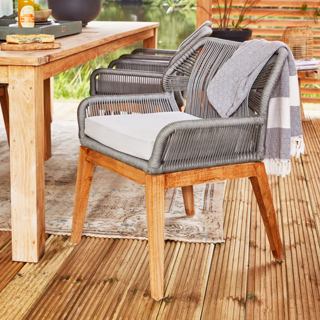 [HK001808] Teak stoel Granada met kussen (set van 2 stoelen)