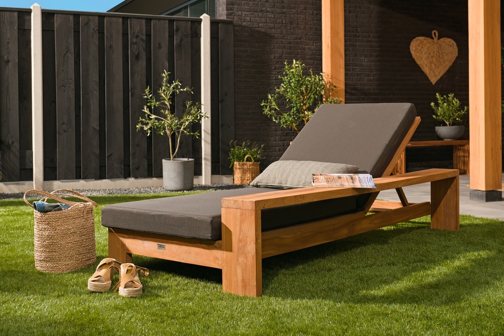 [HK001809] Teak sunlounger Danau