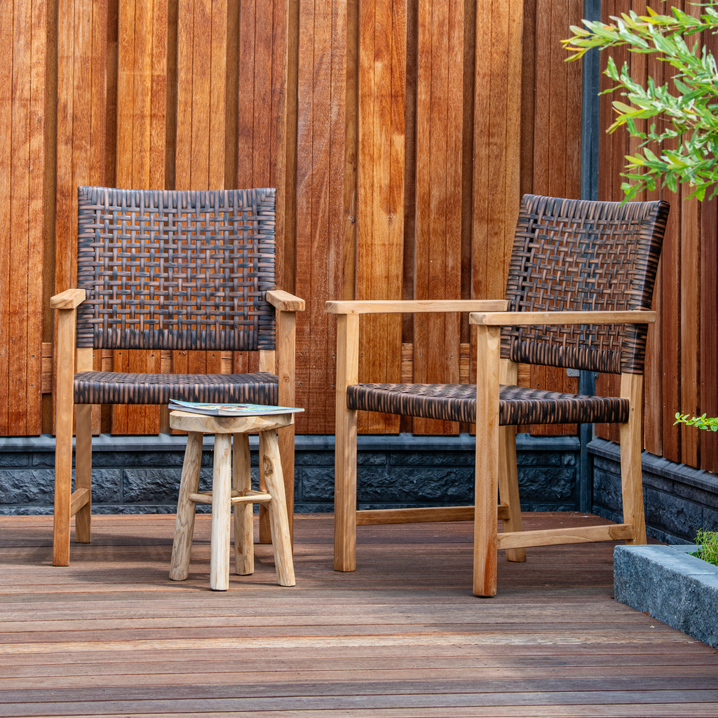 [HK001815] Teak tuinstoel Madiun (set van 2 stoelen)