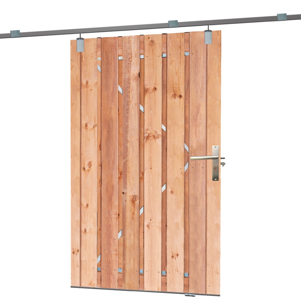 [HK001827] Tuindeur schuifsysteem Red Class Wood H195 x 130 cm