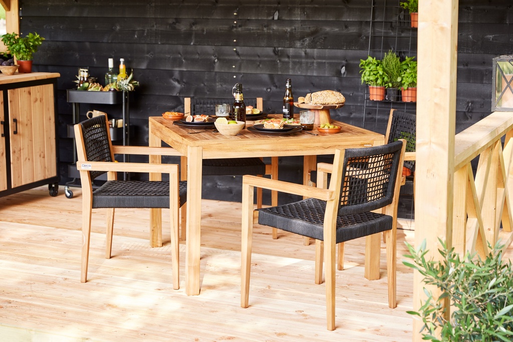 [HK001845] Tuintafel teak 100 x 100 cm