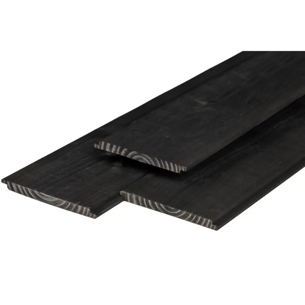 [HK002404] Douglas 365™ wisselsponning 18x195mm, 3 zijden geschaafd, 1 zijde fijnbezaagd, zwart gespoten (2000 mm)