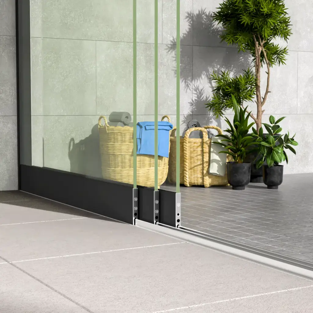 [HK002408] Glazen schuifwand 3-rails (Helder, 820 mm, 1900 mm)