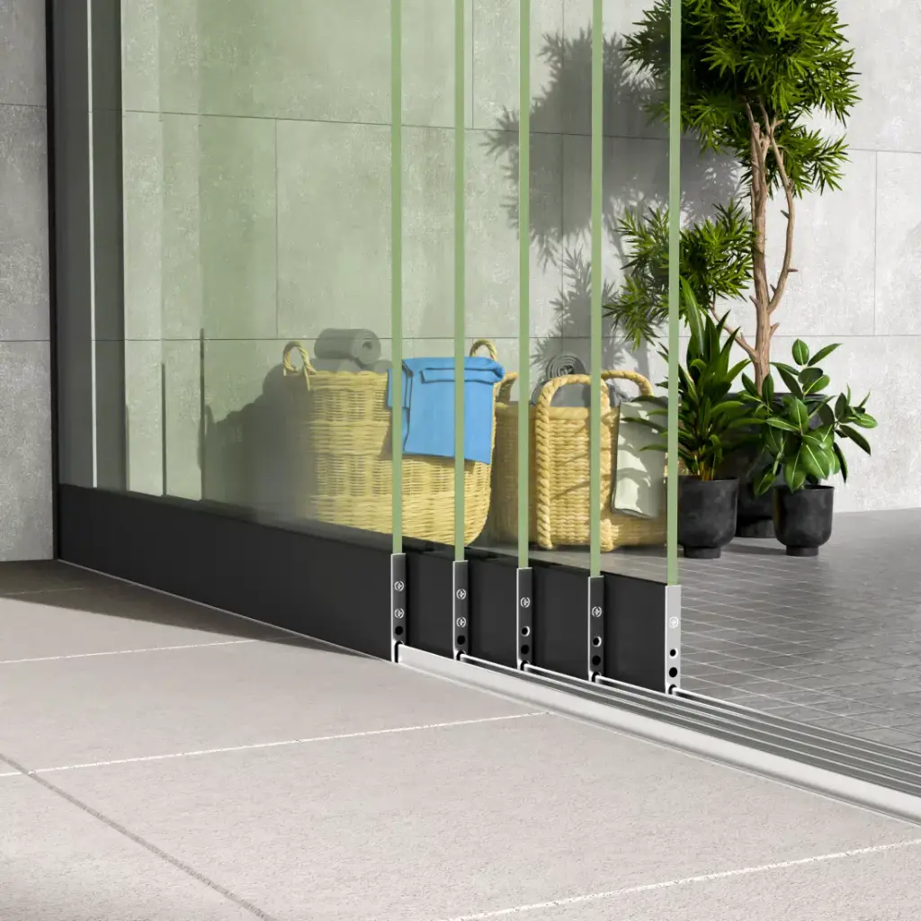 [HK002624] Glazen schuifwand 5-rails (Helder, 820 mm, 1900 mm)