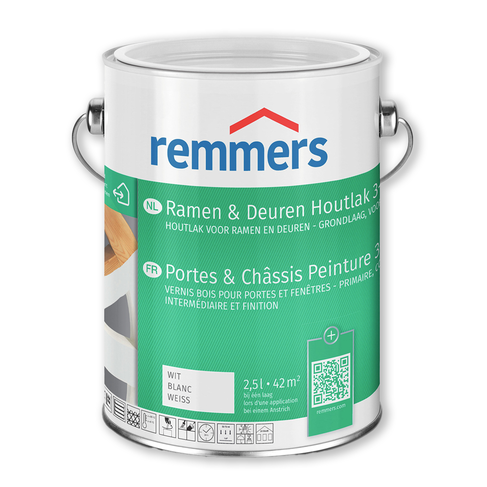 [HK000336] Remmers® Houtlak voor ramen en deuren 0.75/2.5L, Wit (0.75L)