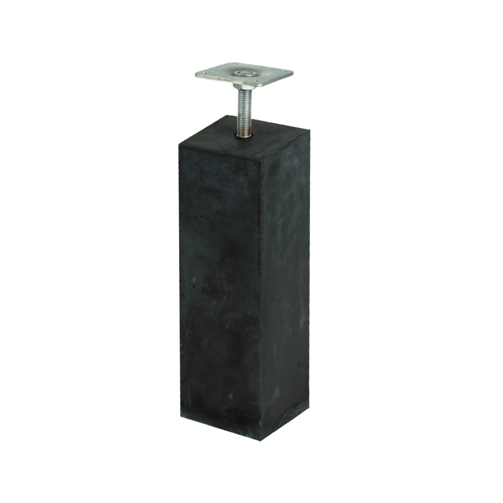 Betonpoer 15x15x60 antraciet compleet incl draadstang en stelplaat