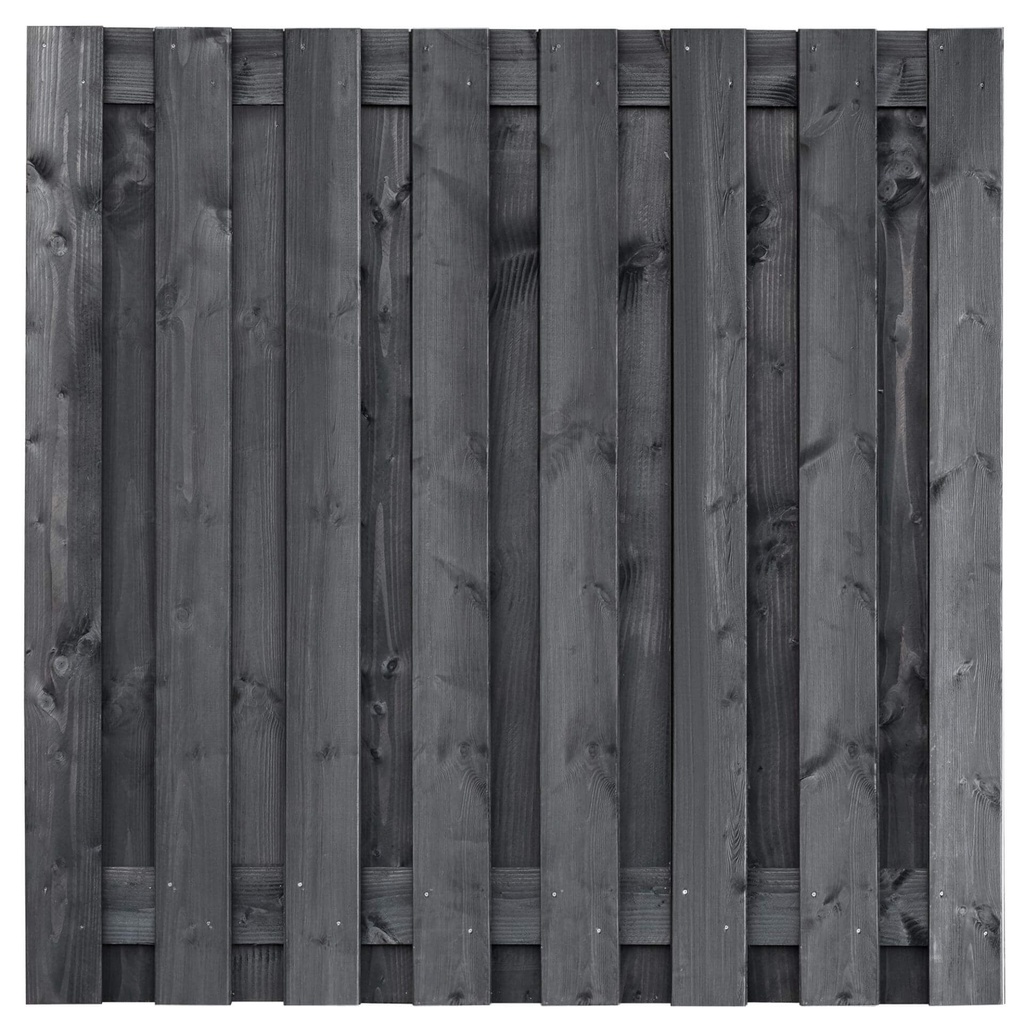 Tuinscherm grenen 180x180cm zwart geimpregneerd geschaafd (6 stuks)