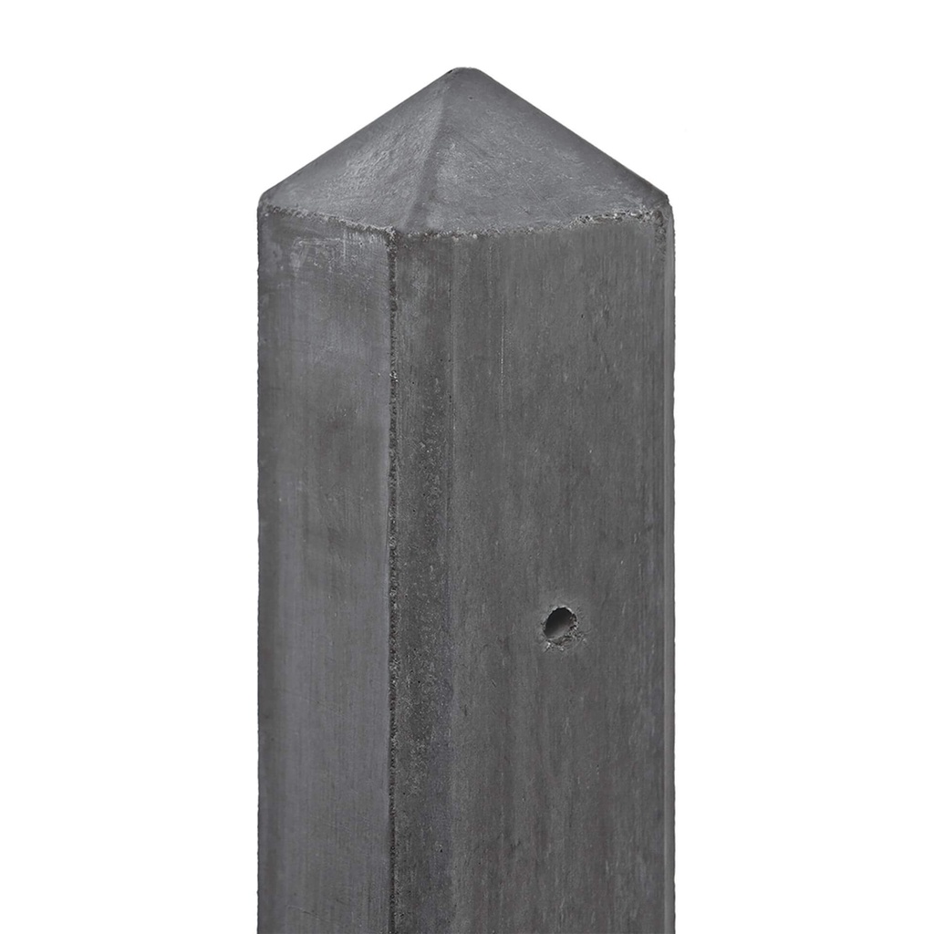 Beton paal 10x10x280cm diamandkop, glad antraciet (verschillende varianten)