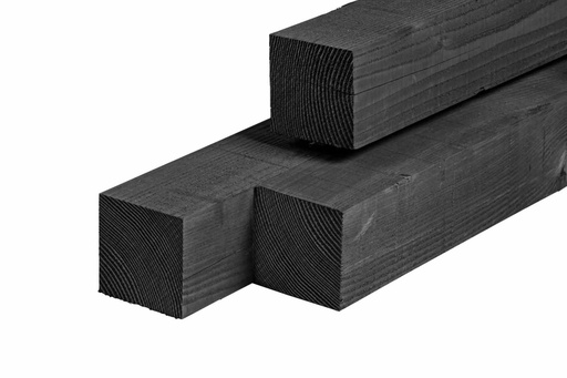 Vuren Balk 75x75mm Zwart Geïmpregeerd
