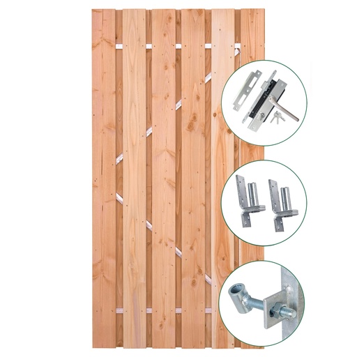 [HK000592] Schuttingdeur douglas 90x195cm geschaafd