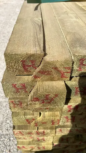 Geïmpregneerd grenen volle mastiekhoek 50x75mm